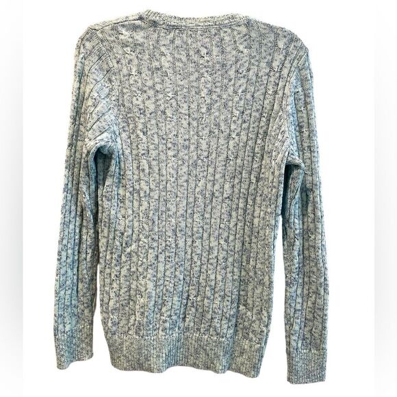 Kim Rogers Cable Knit Crew Neck Sweater‎ Long Sleeve Green Heather Petite Small - Picture 4 of 6